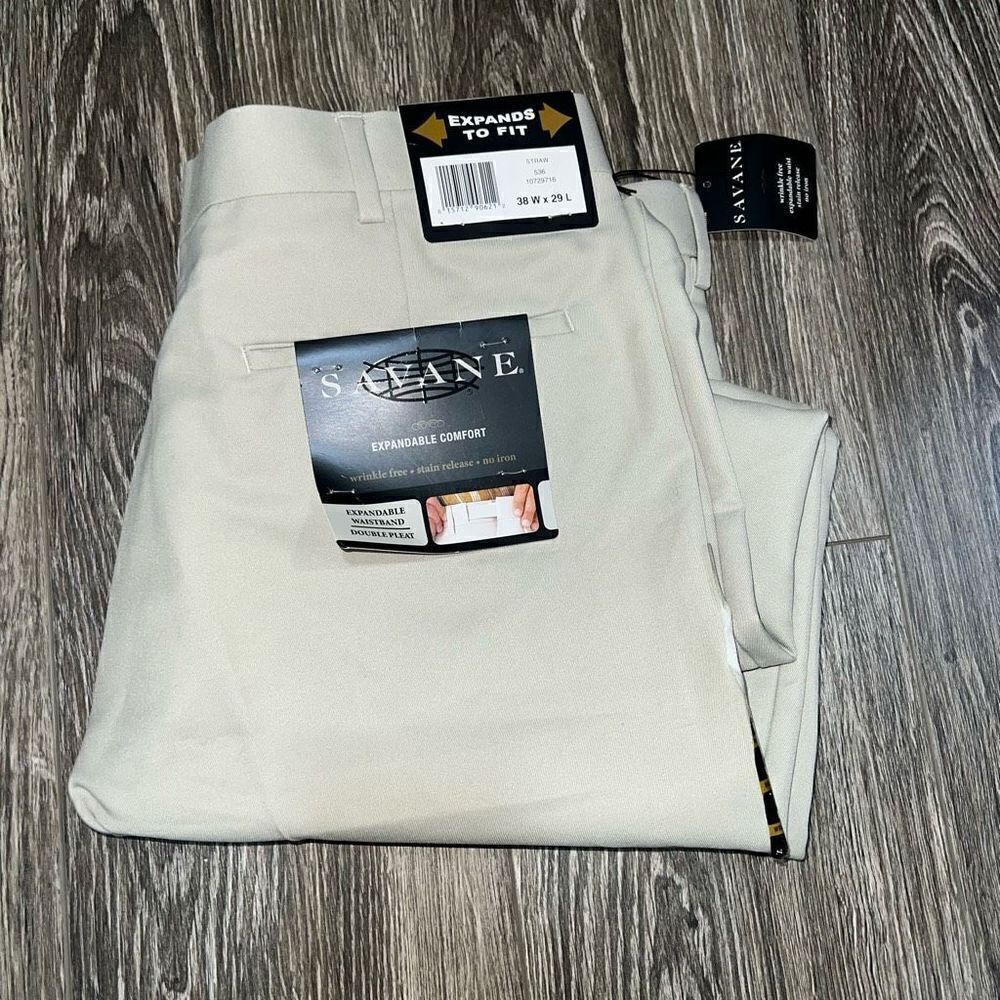 Savane Men's Big & Tall Pleated Performance Chino Pant